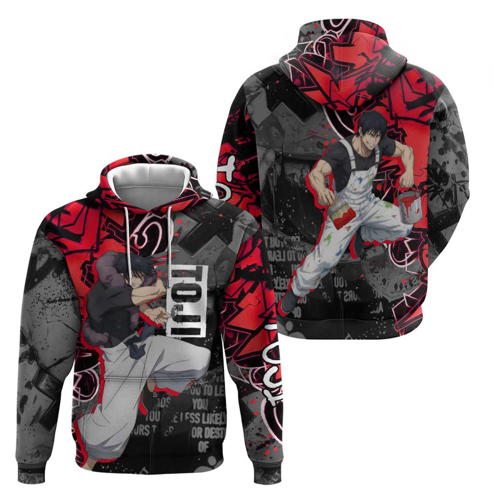 Toji Fushiguro Hoodie Urban Graffiti Anime Style Toji Fushiguro Hoodie Urban Graffiti Anime Style