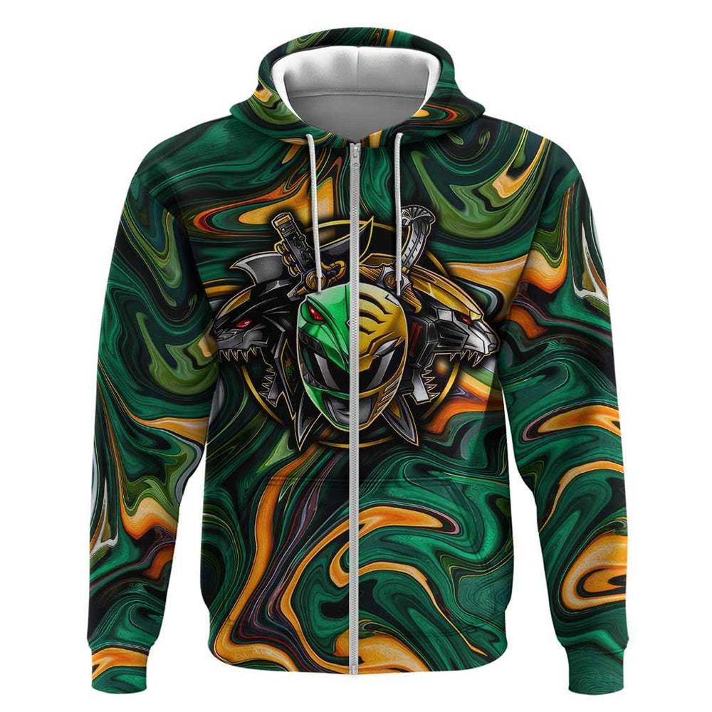 Trippy Green White Power Rangers Hoodie Anime Style Trippy Green White Power Rangers Hoodie Anime Style