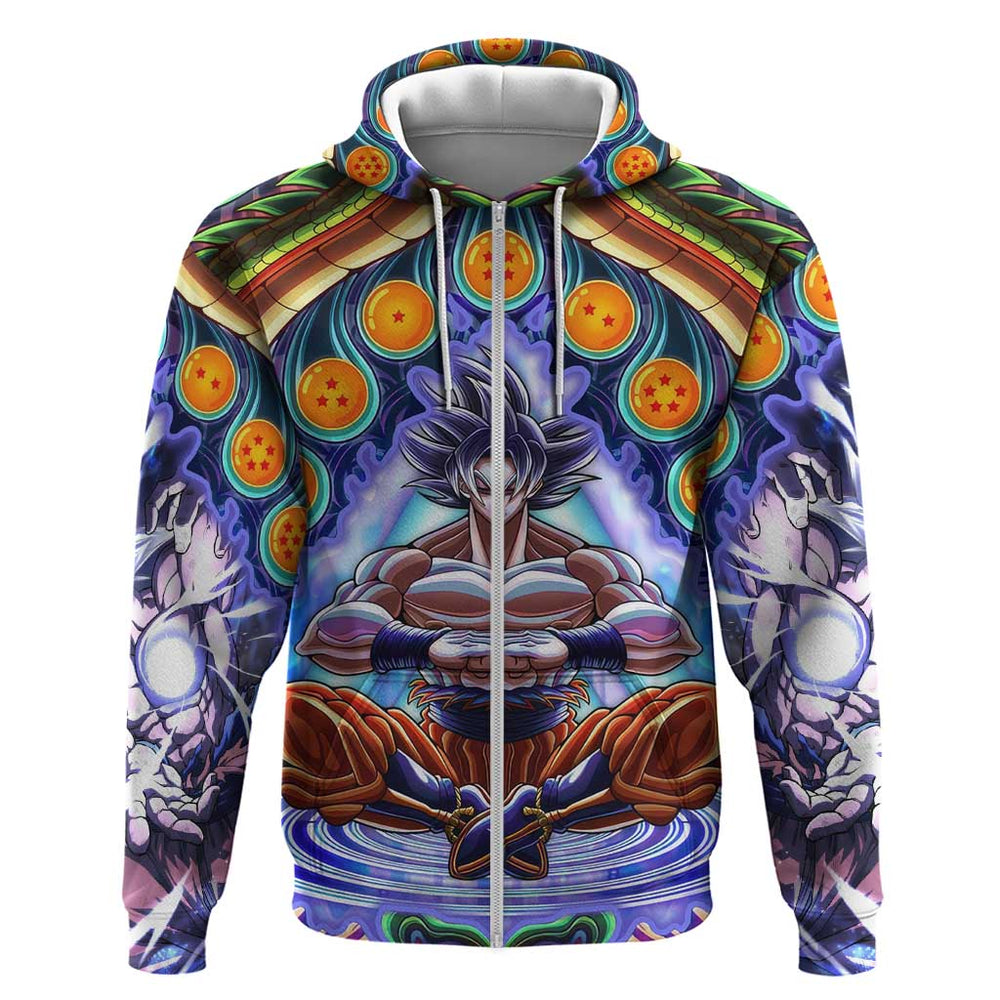Trippy Ultra Instinct Goku Dragon Ball Z Hoodie Anime Trippy Style Trippy Ultra Instinct Goku Dragon Ball Z Hoodie Anime Trippy Style