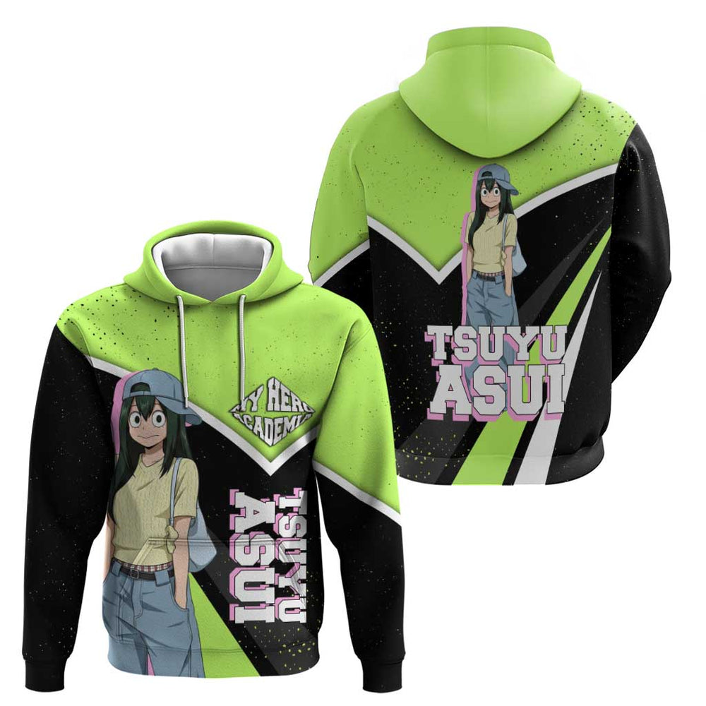 Tsuyu Asui My Hero Academia Hoodie Anime Grunge Splatter Graphic Style Tsuyu Asui My Hero Academia Hoodie Anime Grunge Splatter Graphic Style