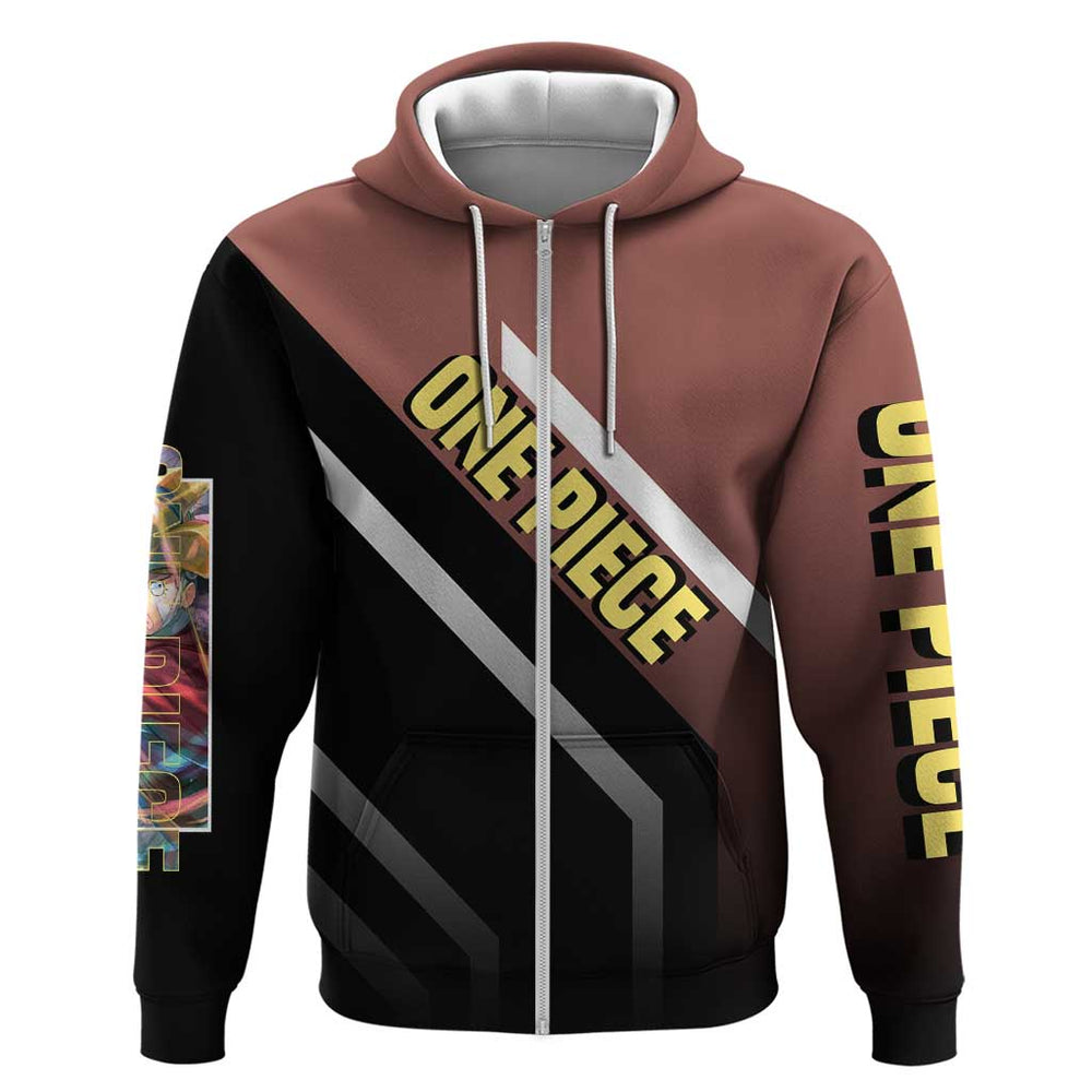Usopp One Piece Hoodie with Slingshot and Courageous Adventure Pose Design Usopp One Piece Hoodie with Slingshot and Courageous Adventure Pose Design