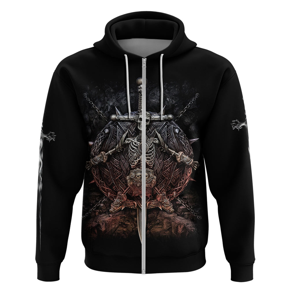 Warrior Skull Hoodie Skull Warrior Viking DT01 Warrior Skull Hoodie Skull Warrior Viking DT01