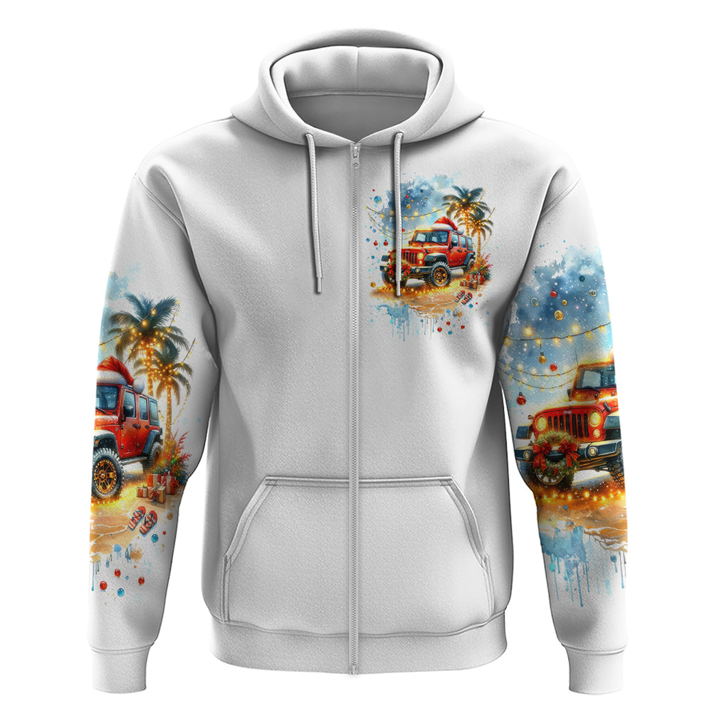 Christmas Beach Jeep Hoodie I'm Dreaming Of A Beachy Christmas DT01 Christmas Beach Jeep Hoodie I'm Dreaming Of A Beachy Christmas DT01
