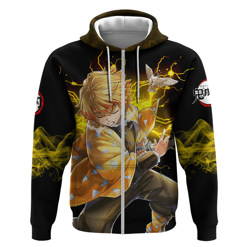 Zenitsu Agatsuma Demon Slayer Hoodie Anime Mix Manga Style Zenitsu Agatsuma Demon Slayer Hoodie Anime Mix Manga Style