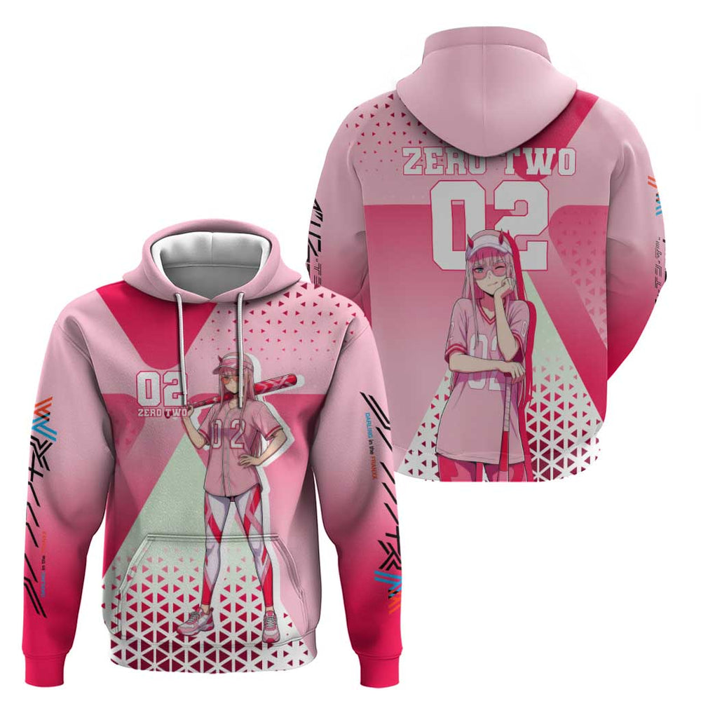 Zero Two Hoodie Retro Baseball Anime Style Zero Two Hoodie Retro Baseball Anime Style