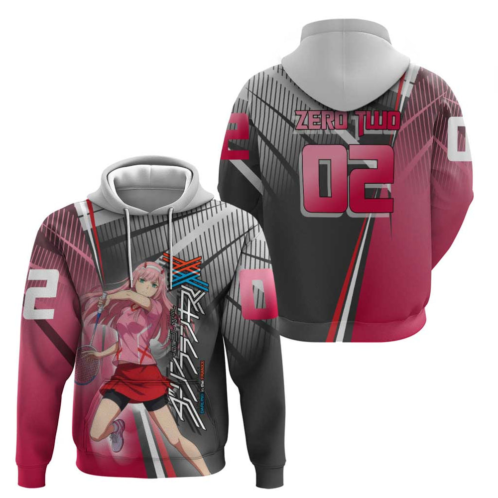 Zero Two Hoodie Sci-Fi Anime Sports Crossover Style Zero Two Hoodie Sci-Fi Anime Sports Crossover Style