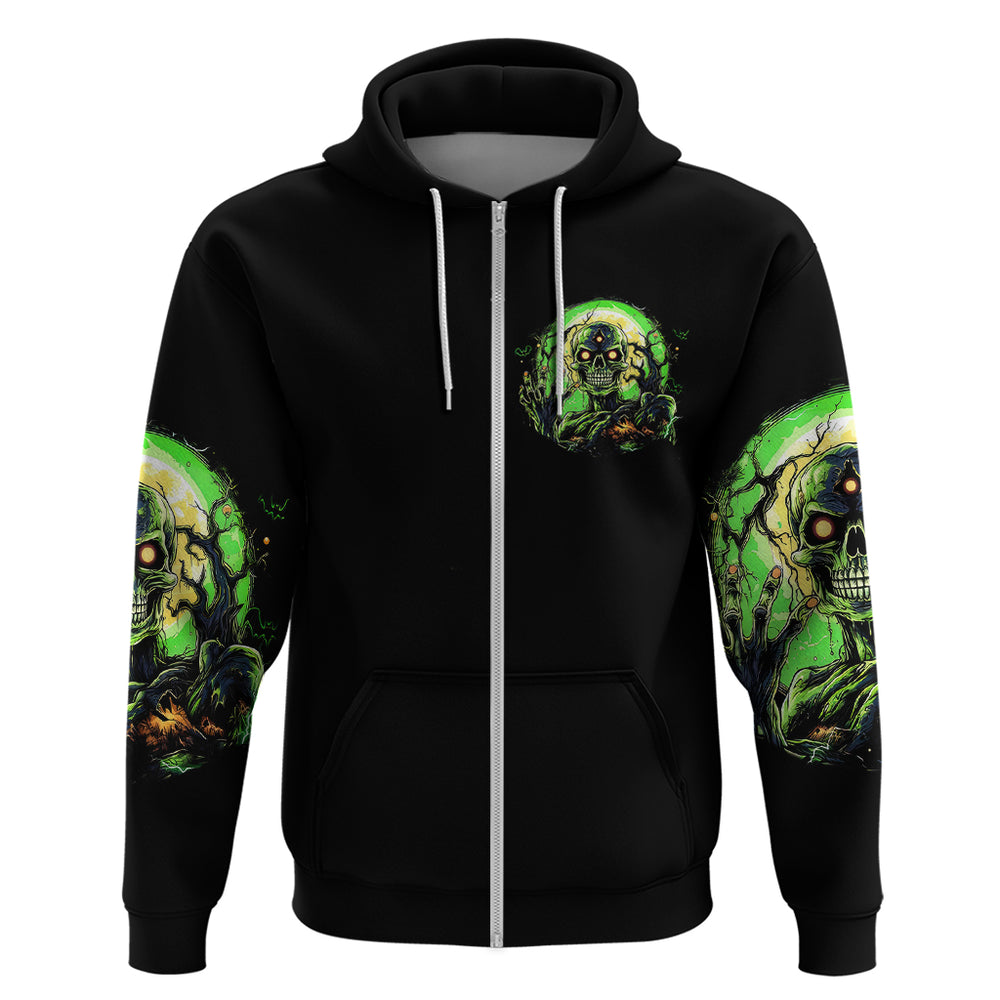 Zombie Skull Hoodie I Never Alone My Demon With Me 24 7 DT01 Zombie Skull Hoodie I Never Alone My Demon With Me 24 7 DT01