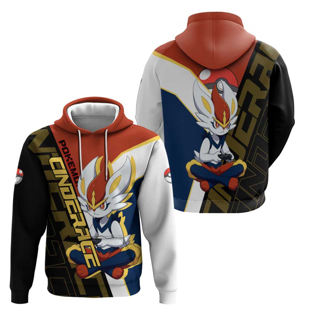 Cinderace Pok Hoodie Dynamic Retro Anime Style Cinderace Pok Hoodie Dynamic Retro Anime Style