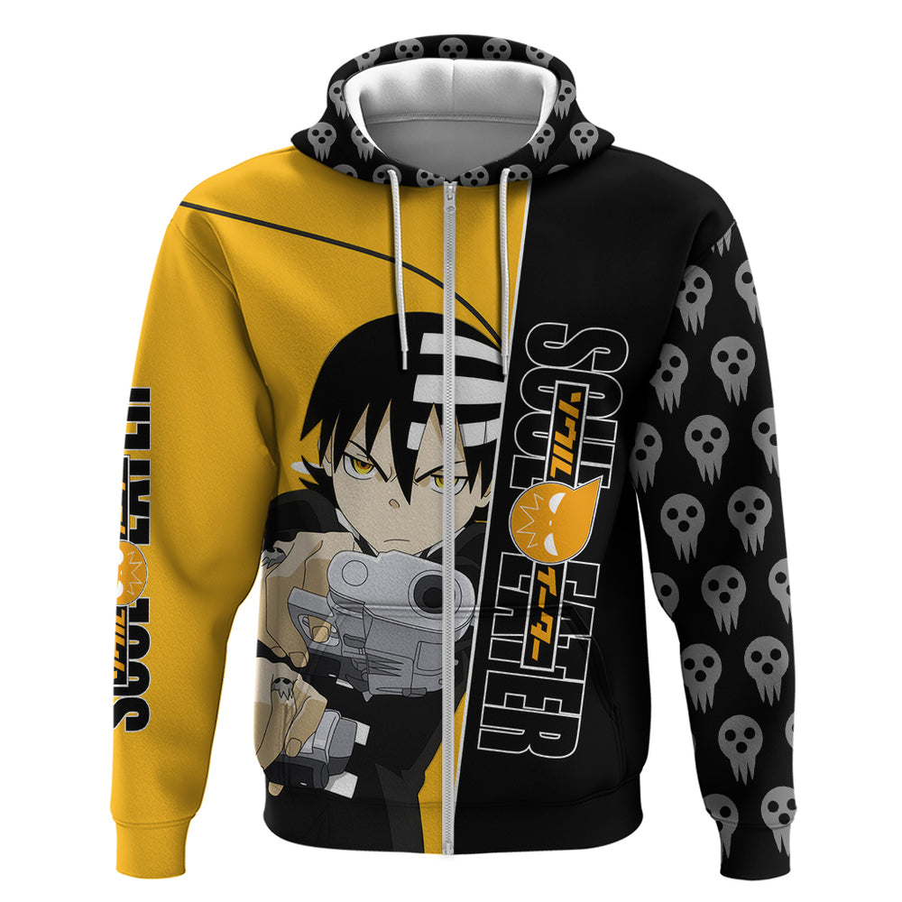 Death the Kid Soul Eater Hoodie Anime Art Mix With Skull Pattern Style Death the Kid Soul Eater Hoodie Anime Art Mix With Skull Pattern Style