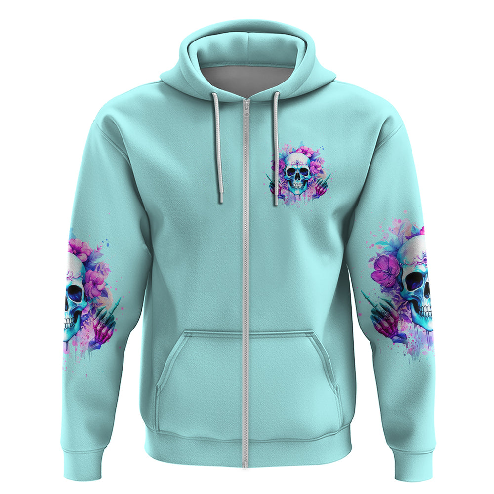 Flower Skull Angel Hoodie I'm A Bitch With A Flow Bullshit Tolerance DT01 Flower Skull Angel Hoodie I'm A Bitch With A Flow Bullshit Tolerance DT01