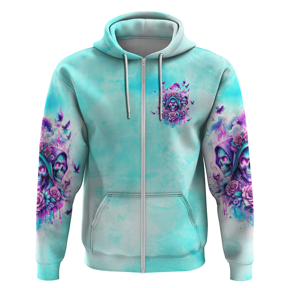 Flower Skull Angel Hoodie Stuck Between IDK IDC and IDGAF DT01 Flower Skull Angel Hoodie Stuck Between IDK IDC and IDGAF DT01