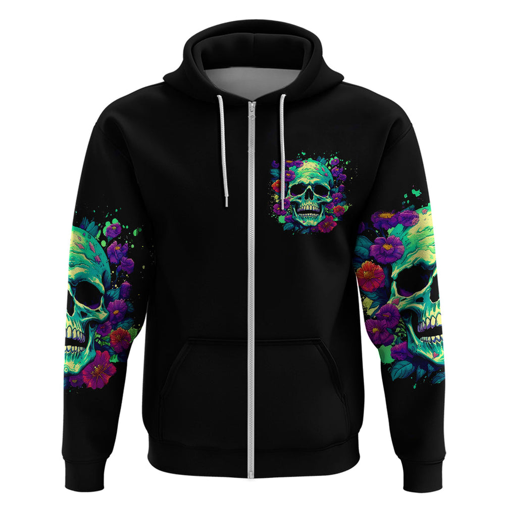 Flower Skull Hoodie I Blunt Because God Rolled Me That Way DT01 Flower Skull Hoodie I Blunt Because God Rolled Me That Way DT01