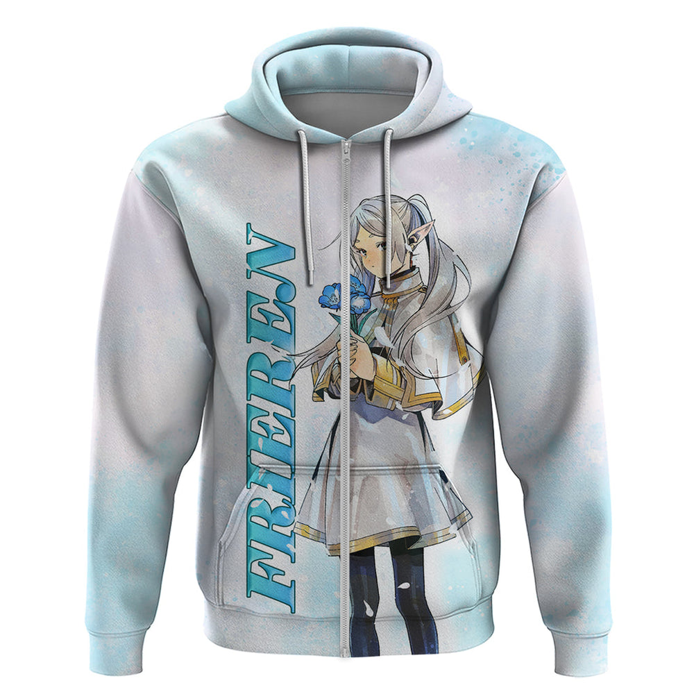 Frieren Anime Hoodie Flowers Field Frieren Anime Hoodie Flowers Field