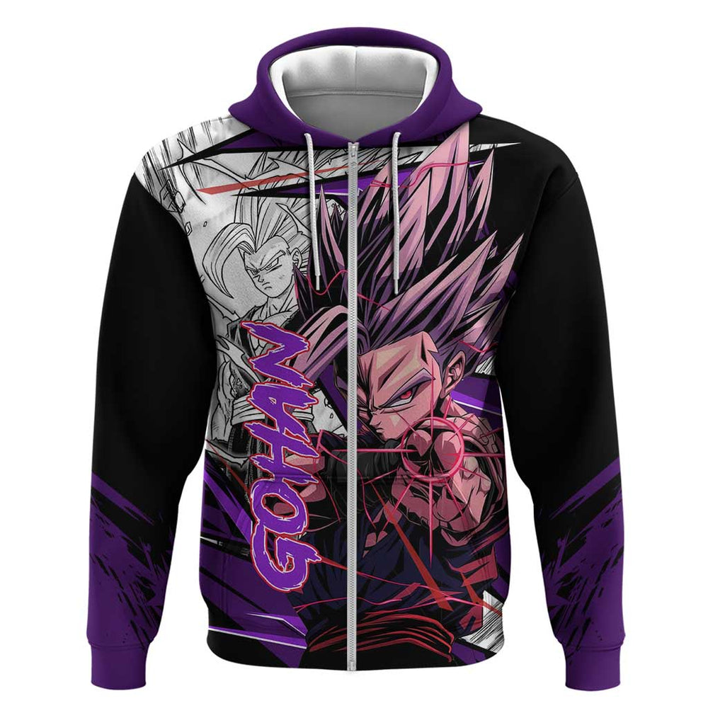 Gohan SSJ2 - Dragon Ball Hoodie Anime Mix Manga Style Gohan SSJ2 - Dragon Ball Hoodie Anime Mix Manga Style