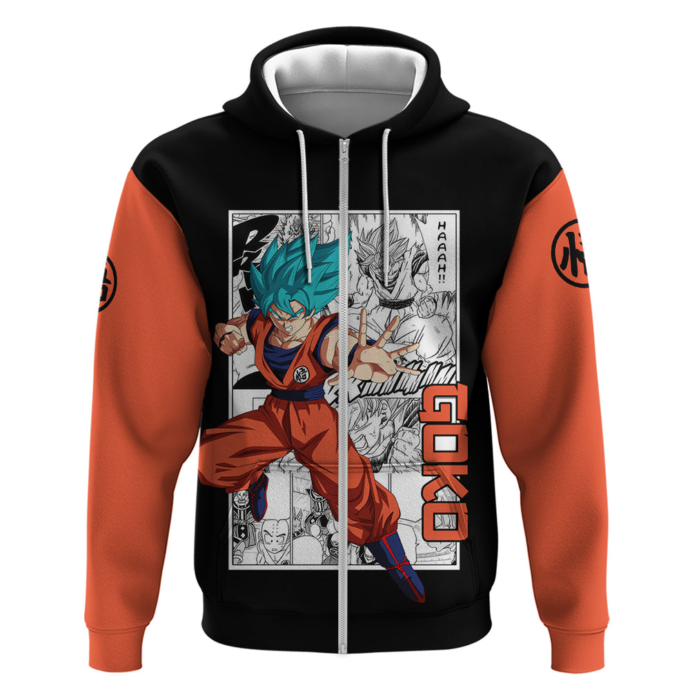 Goku Blue Hoodie Dragon Ball Mix Anime Manga Goku Blue Hoodie Dragon Ball Mix Anime Manga