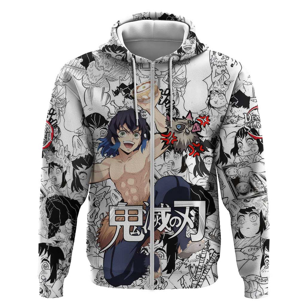 Hashibira Inosuke Manga Collage Demon Slayer Hoodie Anime Mix Manga Style Hashibira Inosuke Manga Collage Demon Slayer Hoodie Anime Mix Manga Style
