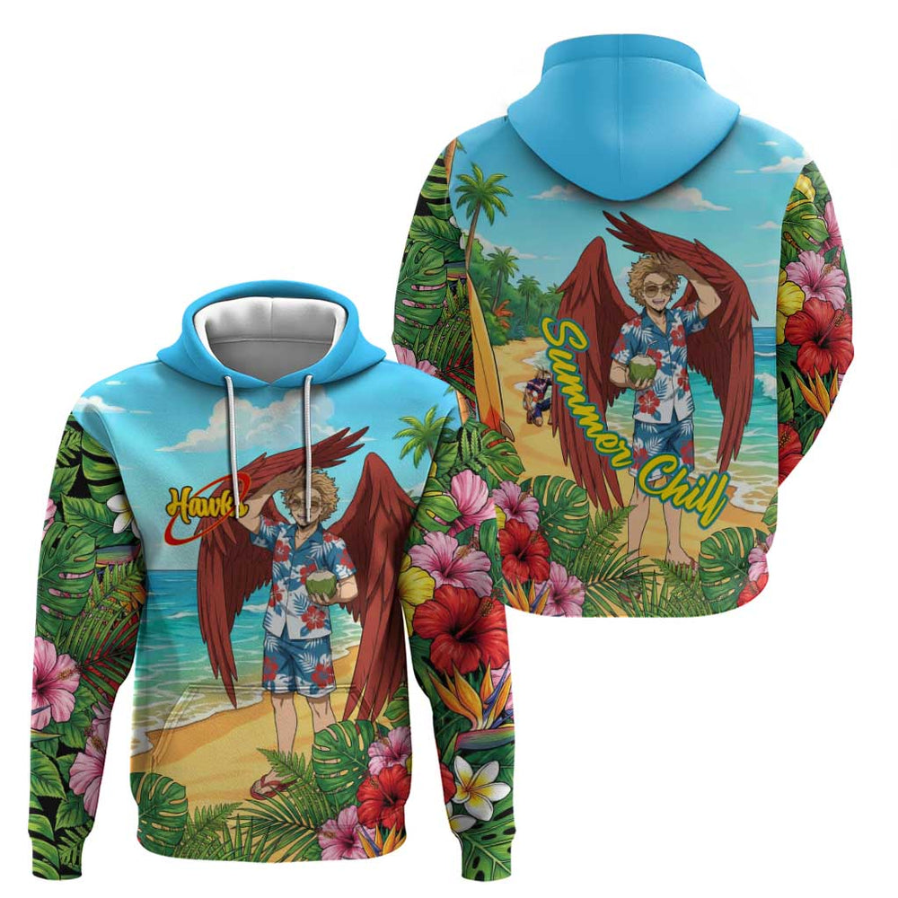 Hawks Summer Chill Hoodie Tropical Anime Beach Vibes Hawks Summer Chill Hoodie Tropical Anime Beach Vibes