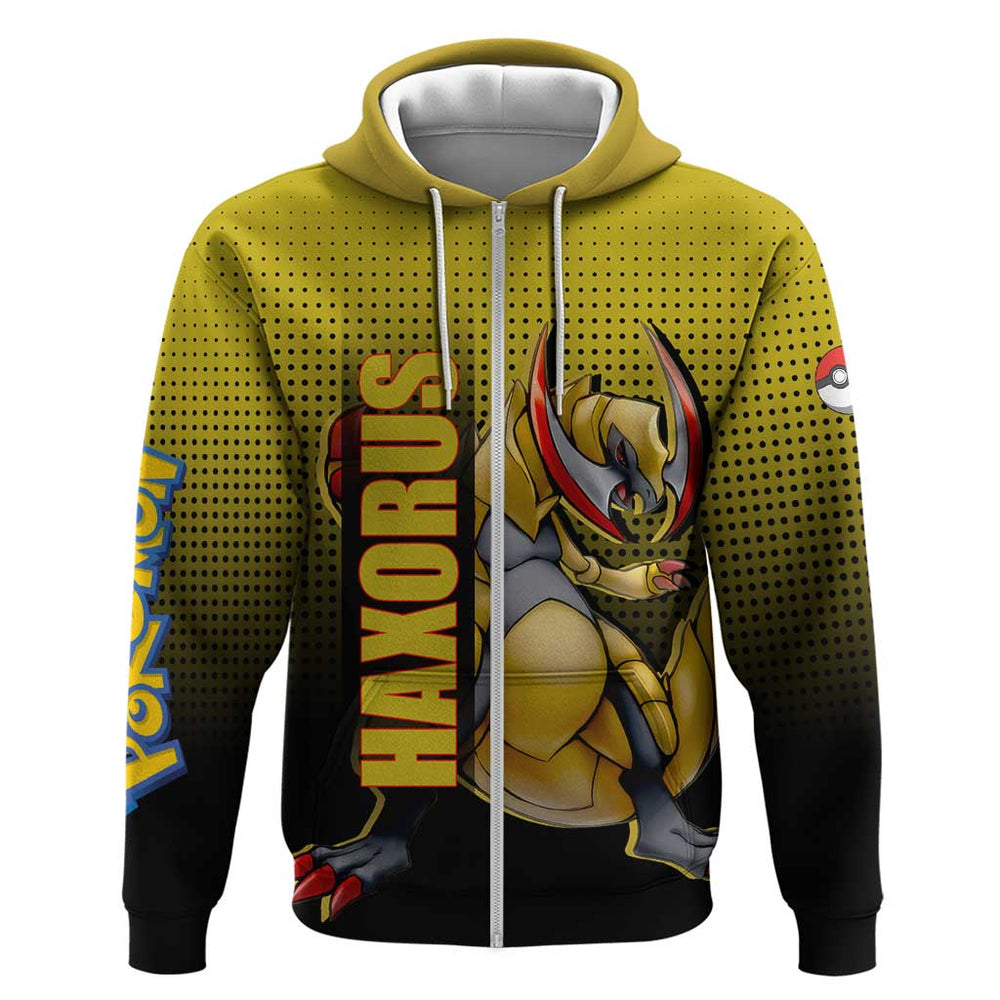 Haxorus from Pok Hoodie with Dragon Type Ability and Battle-Ready Pose Design Haxorus from Pok Hoodie with Dragon Type Ability and Battle-Ready Pose Design