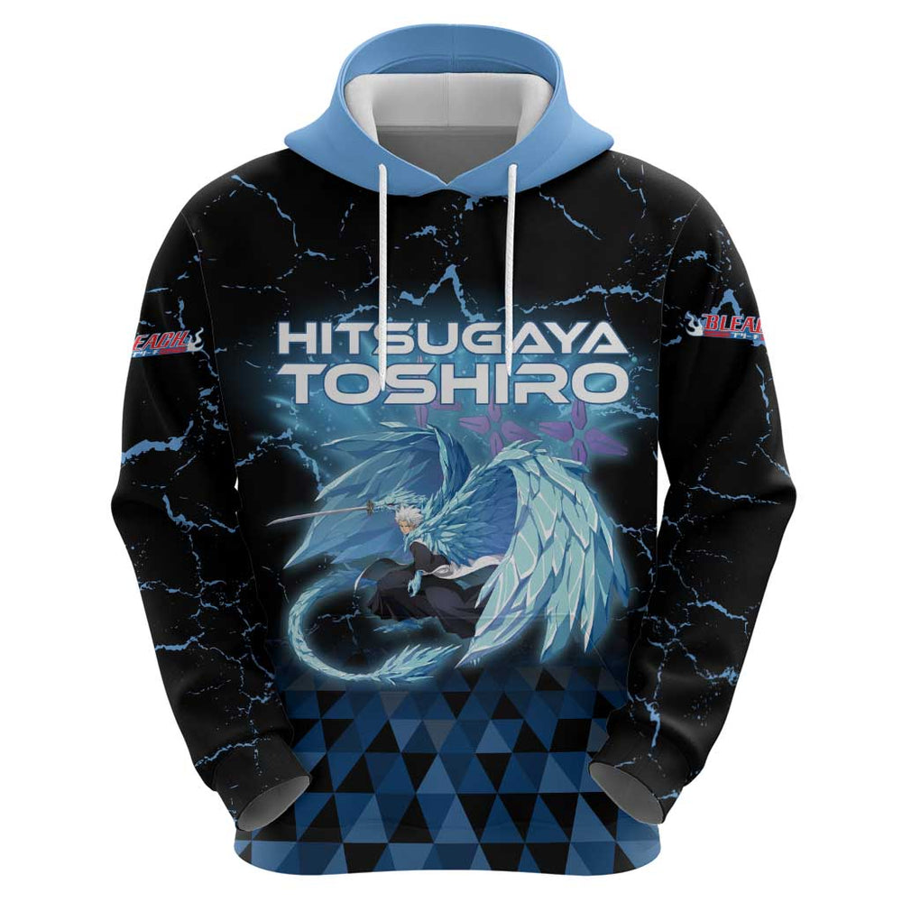 Hitsugaya Toshiro Bleach Hoodie Ice Element Anime Crystal Style Hitsugaya Toshiro Bleach Hoodie Ice Element Anime Crystal Style
