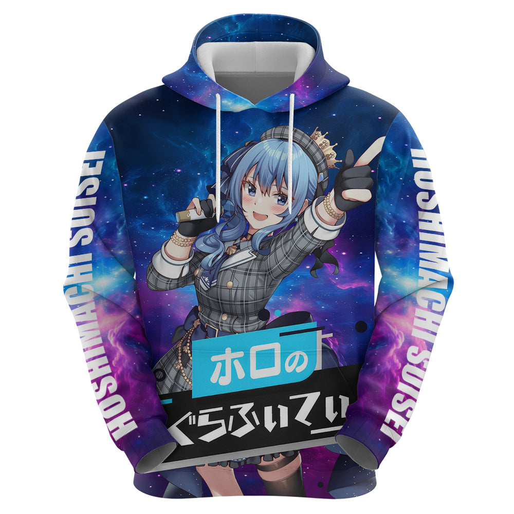 Hoshimachi Suisei Holo Live Hoodie Galaxy Style Hoshimachi Suisei Holo Live Hoodie Galaxy Style