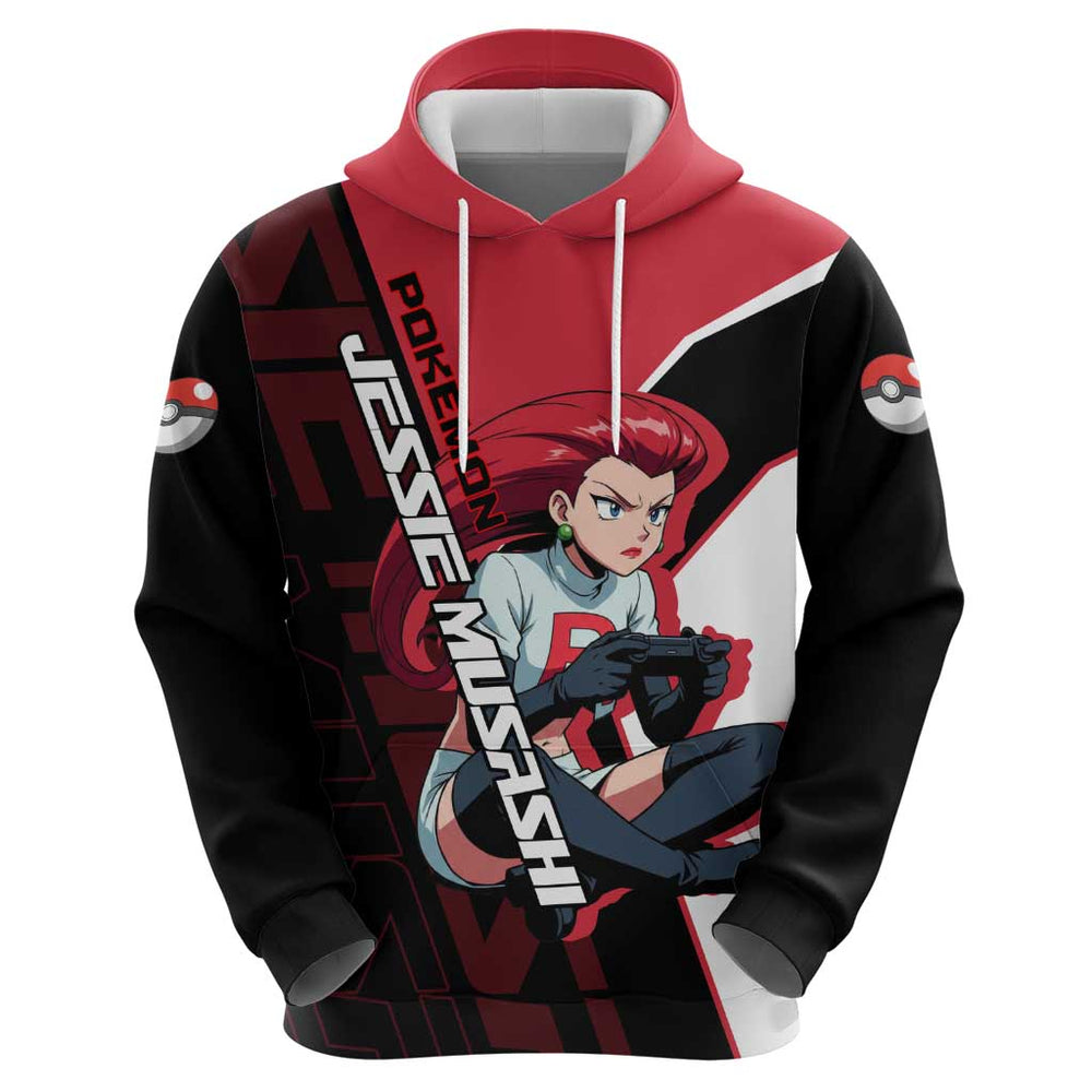Jessie Musashi Pok Hoodie Bold Villain Anime Style Jessie Musashi Pok Hoodie Bold Villain Anime Style