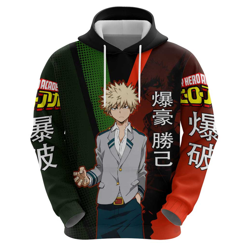 Katsuki Bakugo Dynamight Hoodie Japanese Comic Book Style Katsuki Bakugo Dynamight Hoodie Japanese Comic Book Style