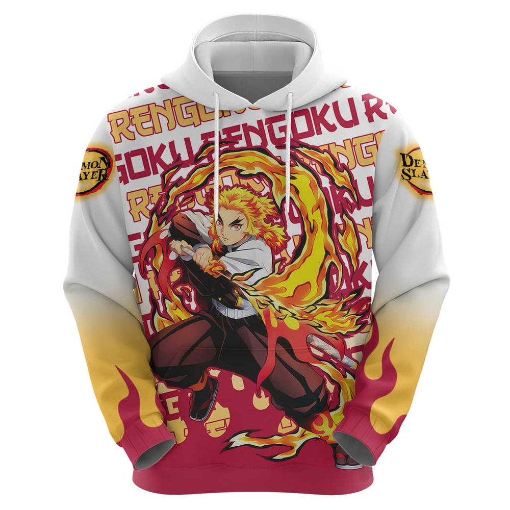 Kyojuro Rengoku - Demon Slayer Hoodie Anime Mix Pattern Style Kyojuro Rengoku - Demon Slayer Hoodie Anime Mix Pattern Style