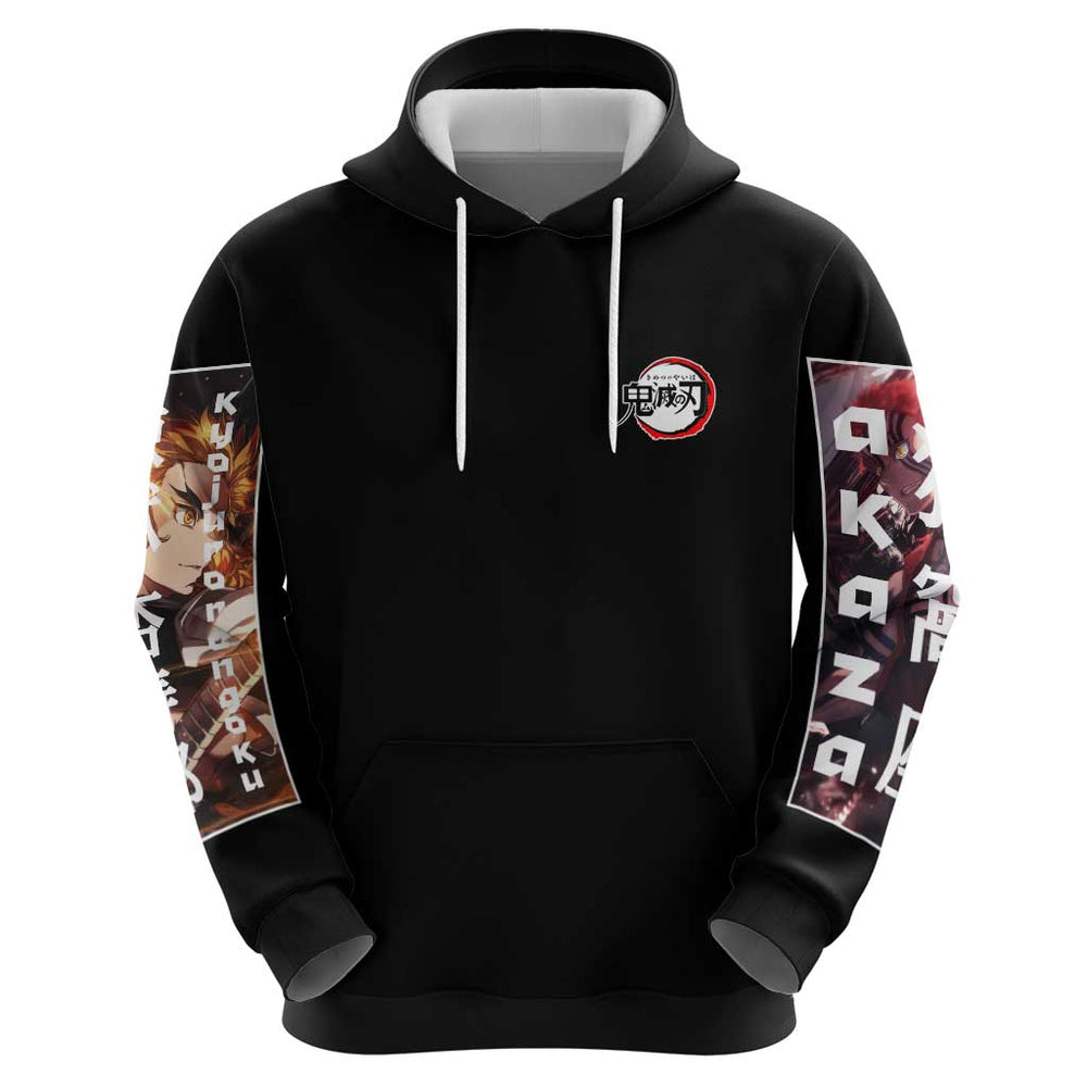 Kyojuro Rengoku vs Akaza Demon Slayer Hoodie Anime Style Kyojuro Rengoku vs Akaza Demon Slayer Hoodie Anime Style