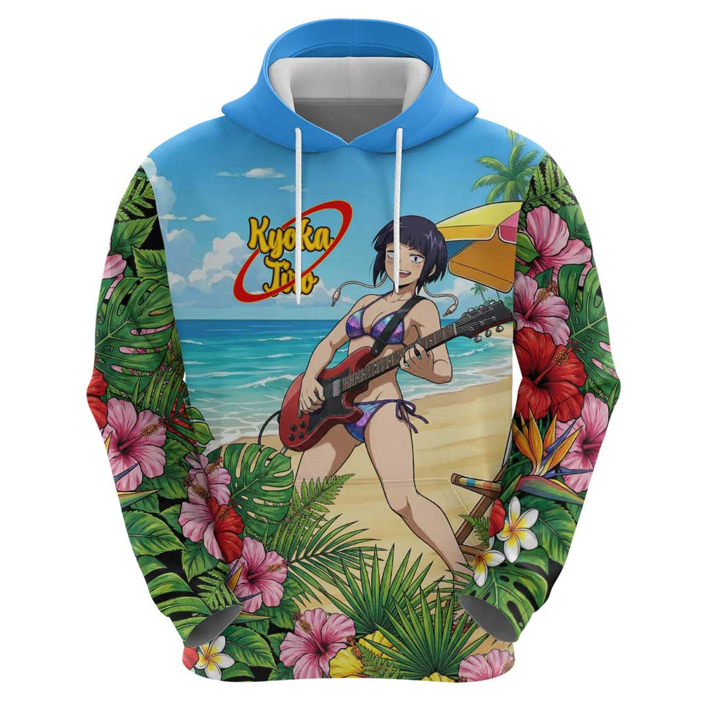 Kyoka Jiro Summer Chill Hoodie Tropical Anime Rock Vibes Kyoka Jiro Summer Chill Hoodie Tropical Anime Rock Vibes