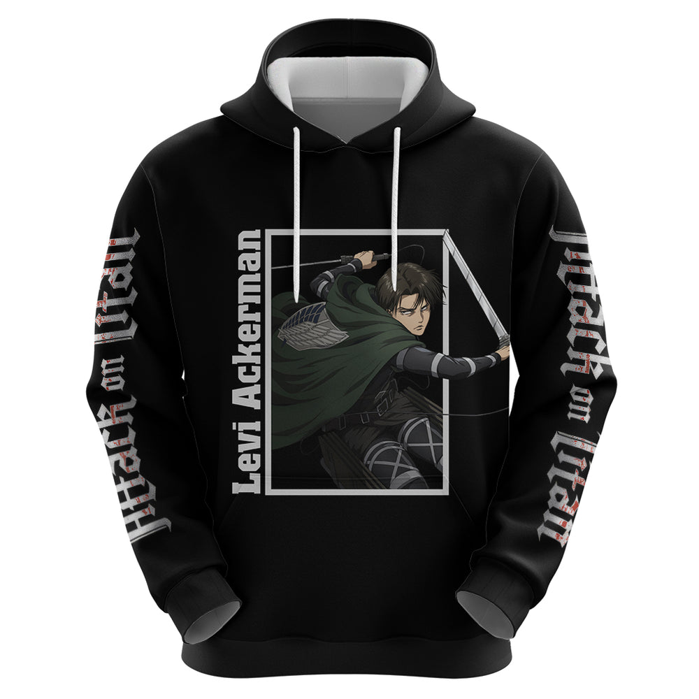 Levi Ackerman Hoodie Attack On Titan Anime Style Levi Ackerman Hoodie Attack On Titan Anime Style