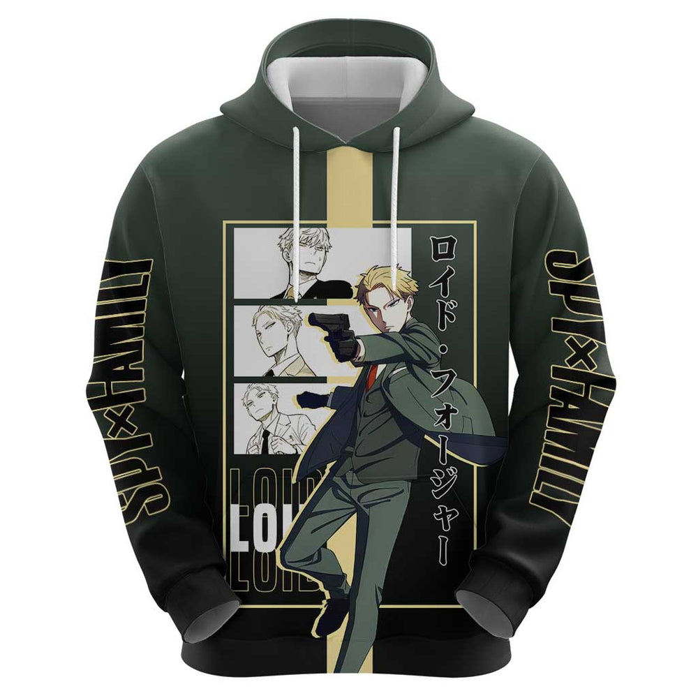 Loid Forger Spy x Family Hoodie with Cool Spy Pose and Sleek Design Loid Forger Spy x Family Hoodie with Cool Spy Pose and Sleek Design
