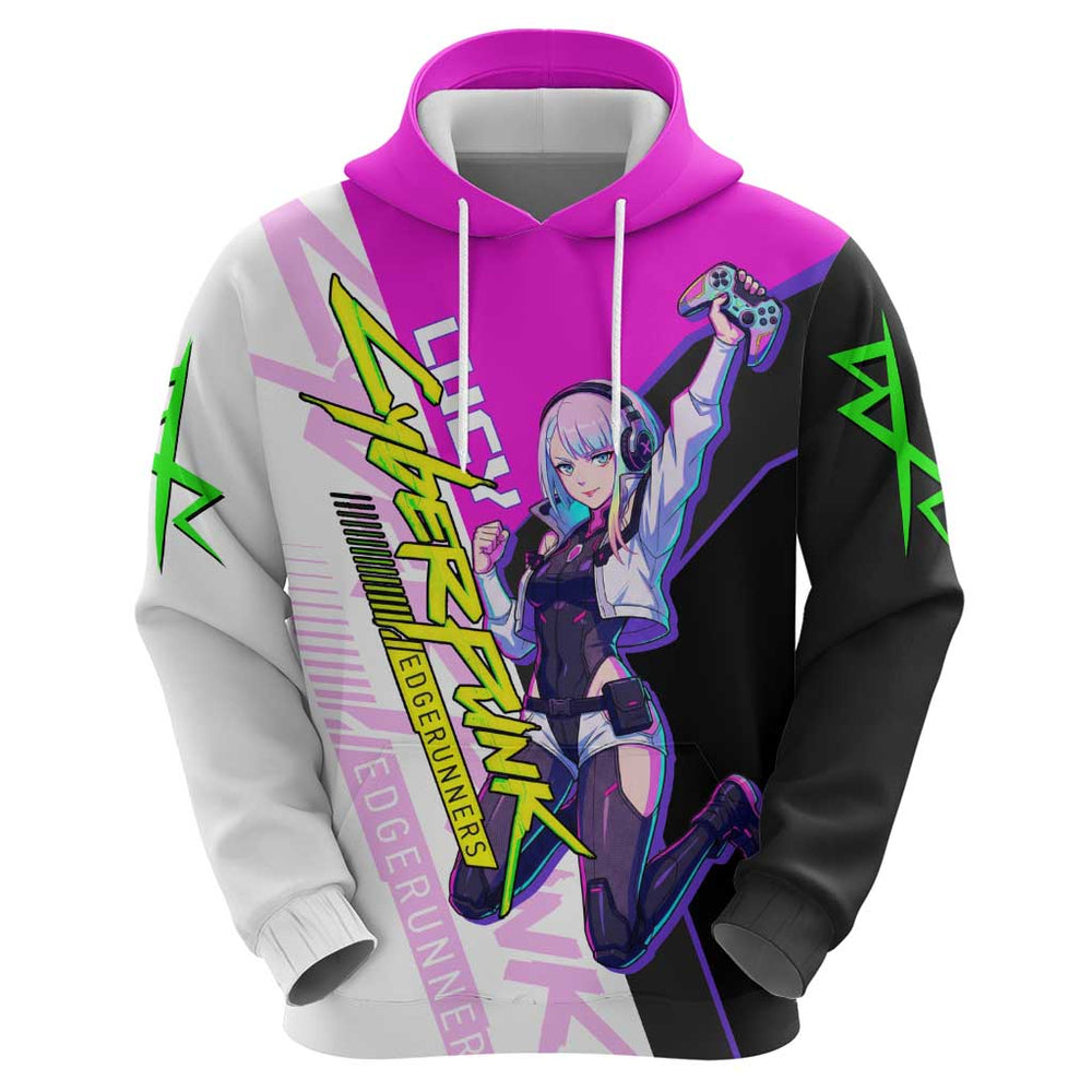 Lucy Cyberpunk Edgerunners Hoodie Neon Techwear Anime Style Lucy Cyberpunk Edgerunners Hoodie Neon Techwear Anime Style