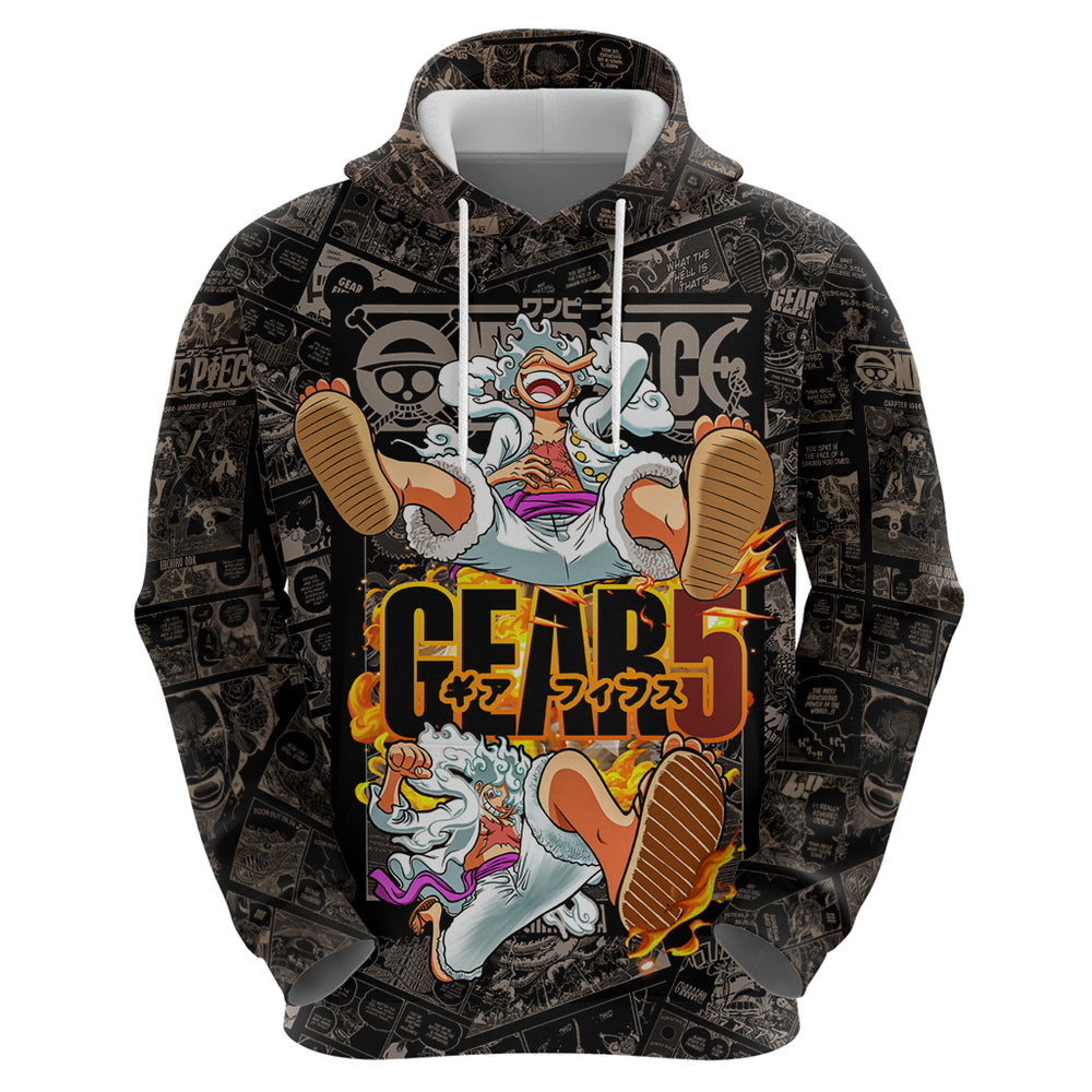 Luffy Gear 5 - One Piece Hoodie Anime Mix Manga Style Luffy Gear 5 - One Piece Hoodie Anime Mix Manga Style