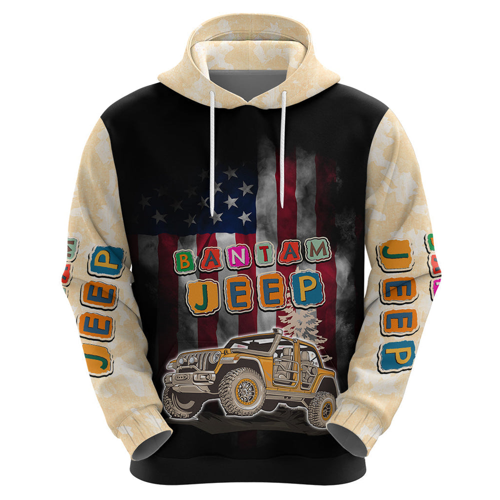 Beige Jeep Camouflage Hoodie Bantam Jeep Heritage Festival 2023 Beige Jeep Camouflage Hoodie Bantam Jeep Heritage Festival 2023