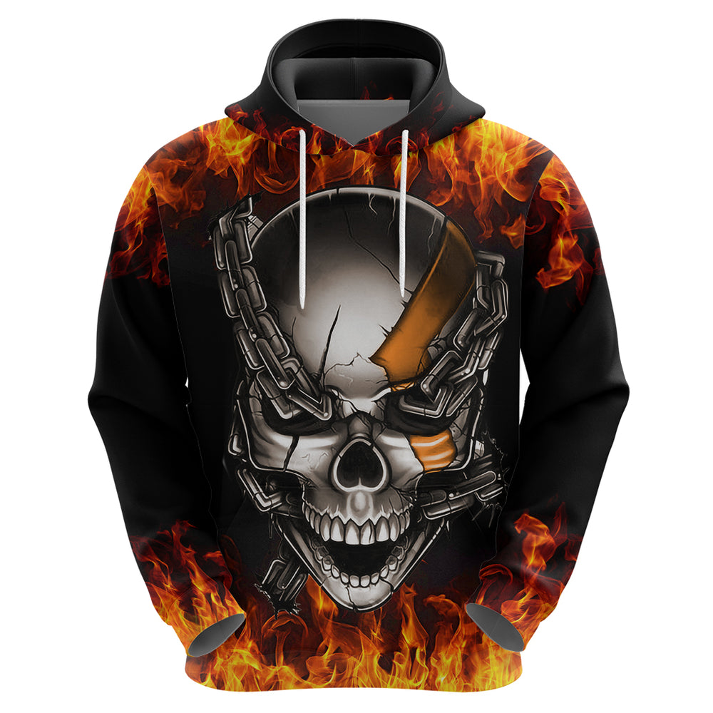 Metal Skull Hoodie Infernal Chains in Fiery Abyss DT01 Metal Skull Hoodie Infernal Chains in Fiery Abyss DT01