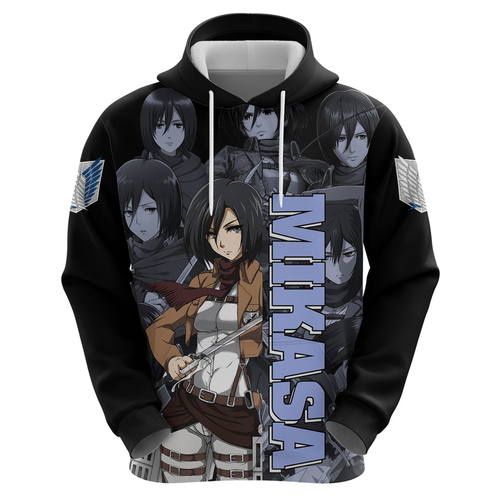 Mikasa Ackerman - Attack On Tittan Hoodie Anime Mix Manga Style Mikasa Ackerman - Attack On Tittan Hoodie Anime Mix Manga Style