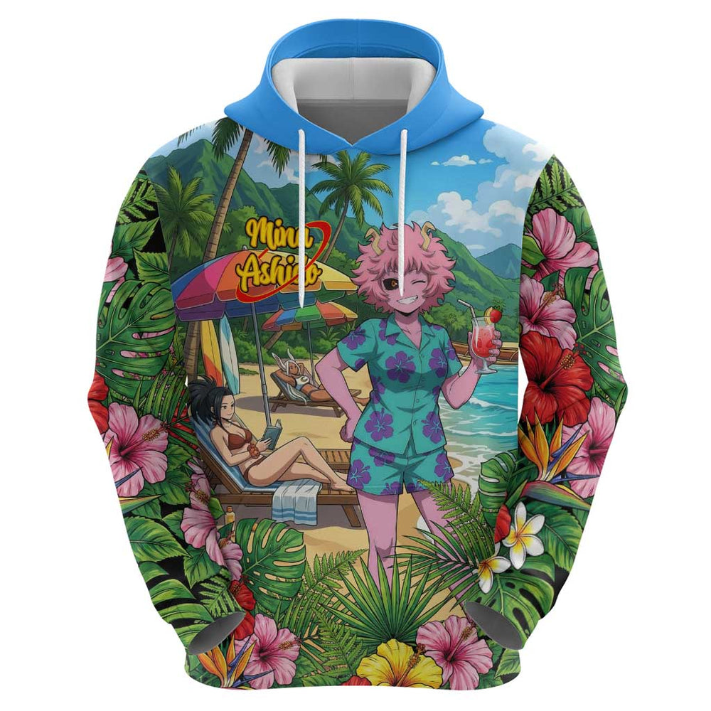 Mina Ashido Summer Chill Hoodie Tropical Anime Cocktail Vibes Mina Ashido Summer Chill Hoodie Tropical Anime Cocktail Vibes