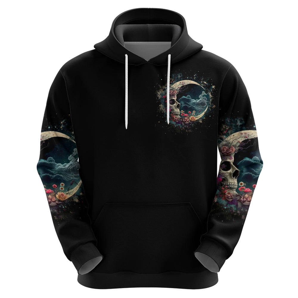 Moon Skull Hoodie Hello Darkness My Old Friend Moon DT01 Moon Skull Hoodie Hello Darkness My Old Friend Moon DT01