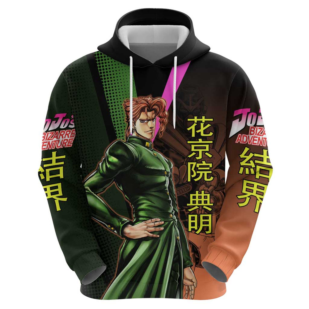 Noriaki Kakyoin JoJos Bizarre Adventure Hoodie with Hierophant Green Stand Noriaki Kakyoin JoJos Bizarre Adventure Hoodie with Hierophant Green Stand