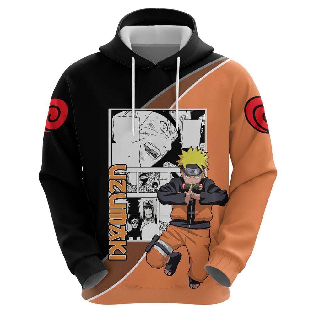 Nrt Uzumaki - Naruto Hoodie Anime Mix Manga Style Nrt Uzumaki - Naruto Hoodie Anime Mix Manga Style