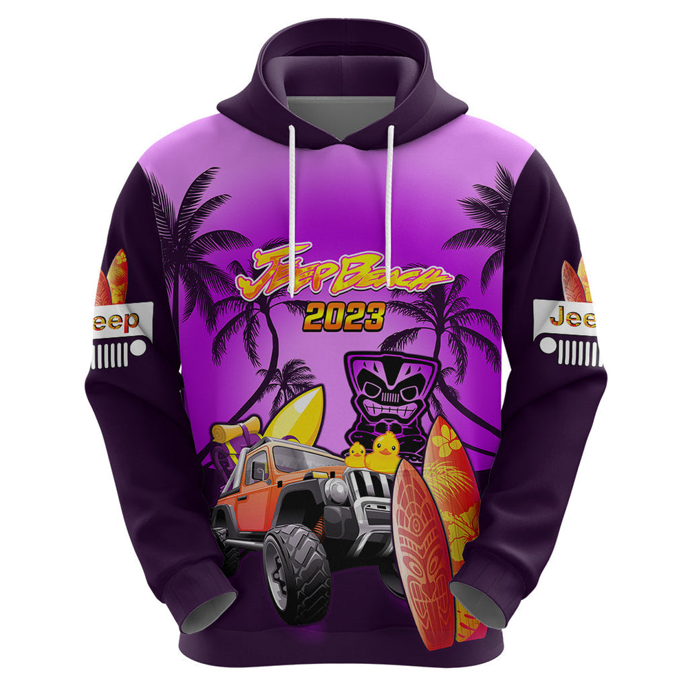 Personalised Purple Jeep Beach 2023 Hoodie Happy 20th Anniversary Personalised Purple Jeep Beach 2023 Hoodie Happy 20th Anniversary