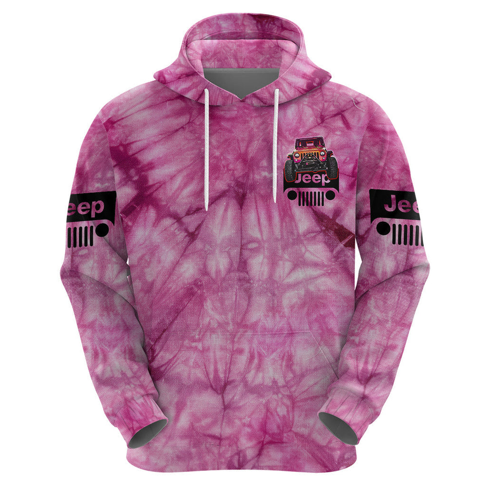 Pink Jeep Tie Dye Hoodie Always Take The Scenic Route Pink Jeep Tie Dye Hoodie Always Take The Scenic Route