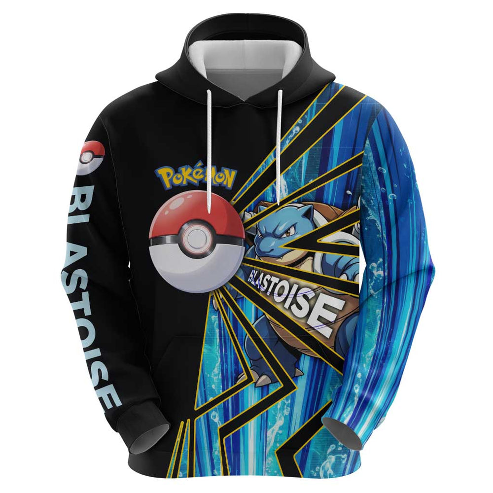 Blastoise Pok Hoodie Aqua Burst Comic Style Blastoise Pok Hoodie Aqua Burst Comic Style