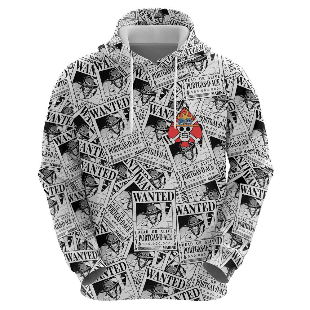 Portgas D. Ace Wanted - One Piece Hoodie Anime Style Portgas D. Ace Wanted - One Piece Hoodie Anime Style