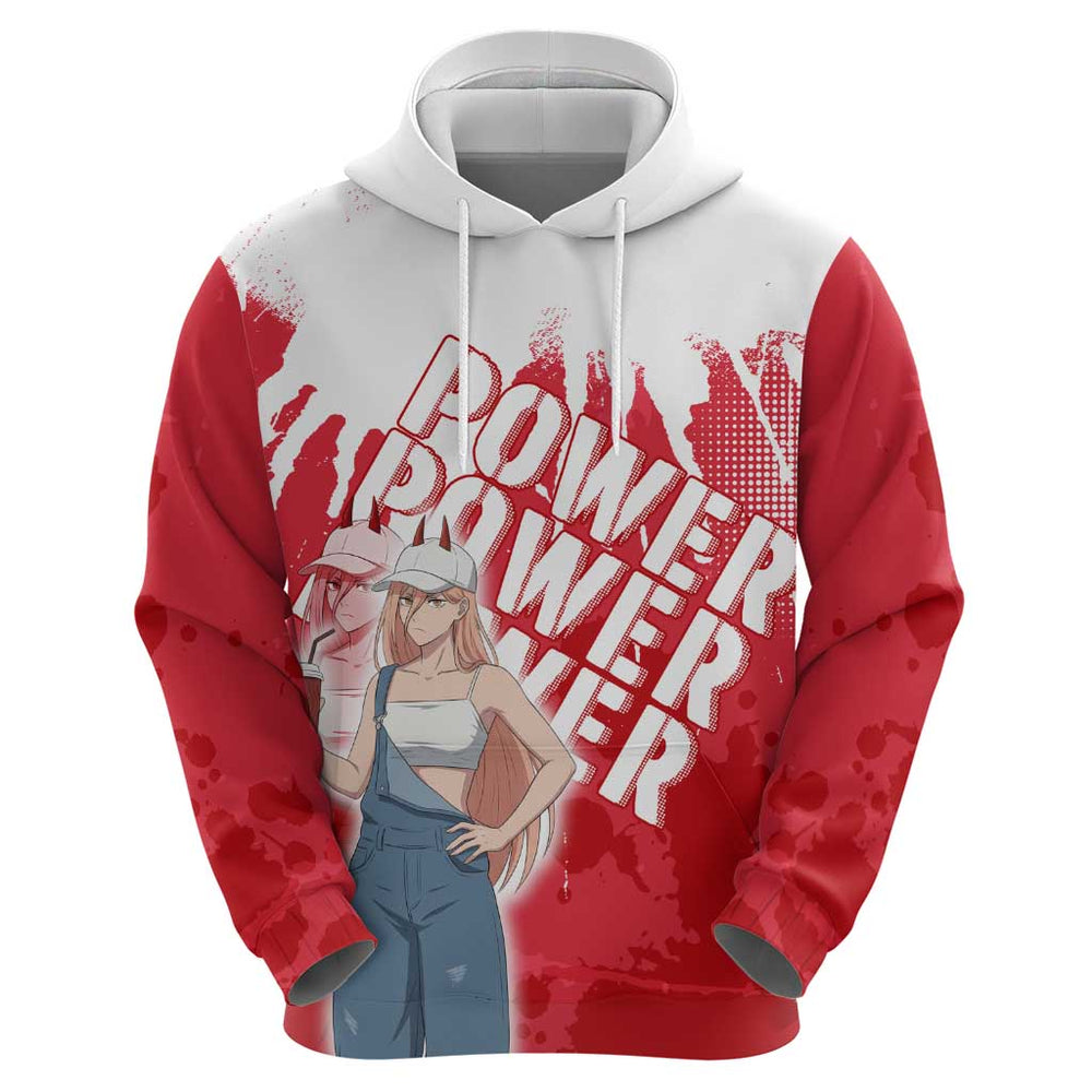 Power Chainsaw Man Hoodie Grunge Pop Manga Panel Style Power Chainsaw Man Hoodie Grunge Pop Manga Panel Style