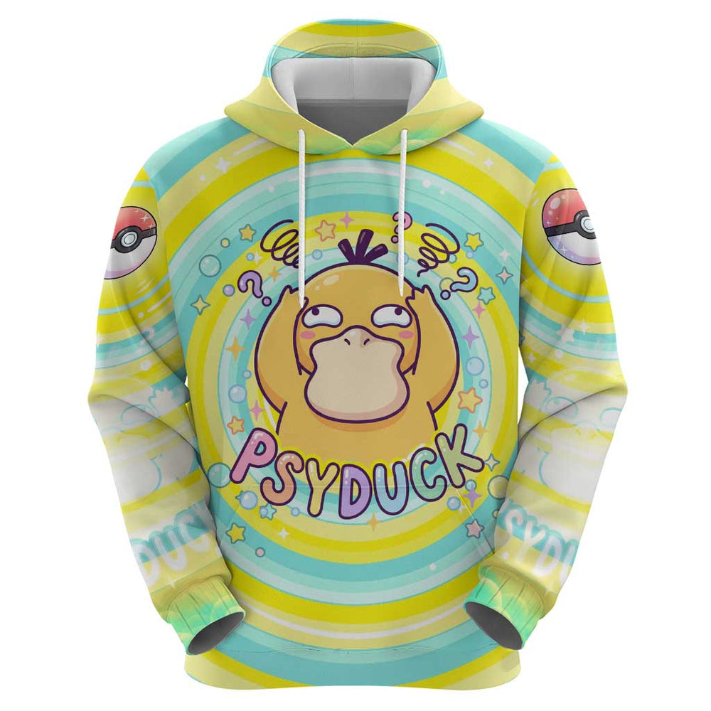 Psyduck Hoodie Vibrant Kawaii Splash Art Psyduck Hoodie Vibrant Kawaii Splash Art