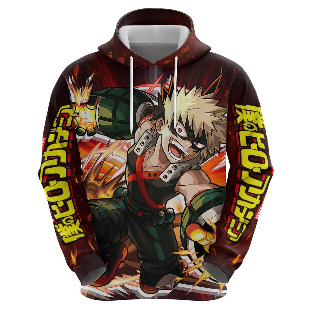 Blazing Bakugo My Hero Academia Hoodie Anime Style Blazing Bakugo My Hero Academia Hoodie Anime Style