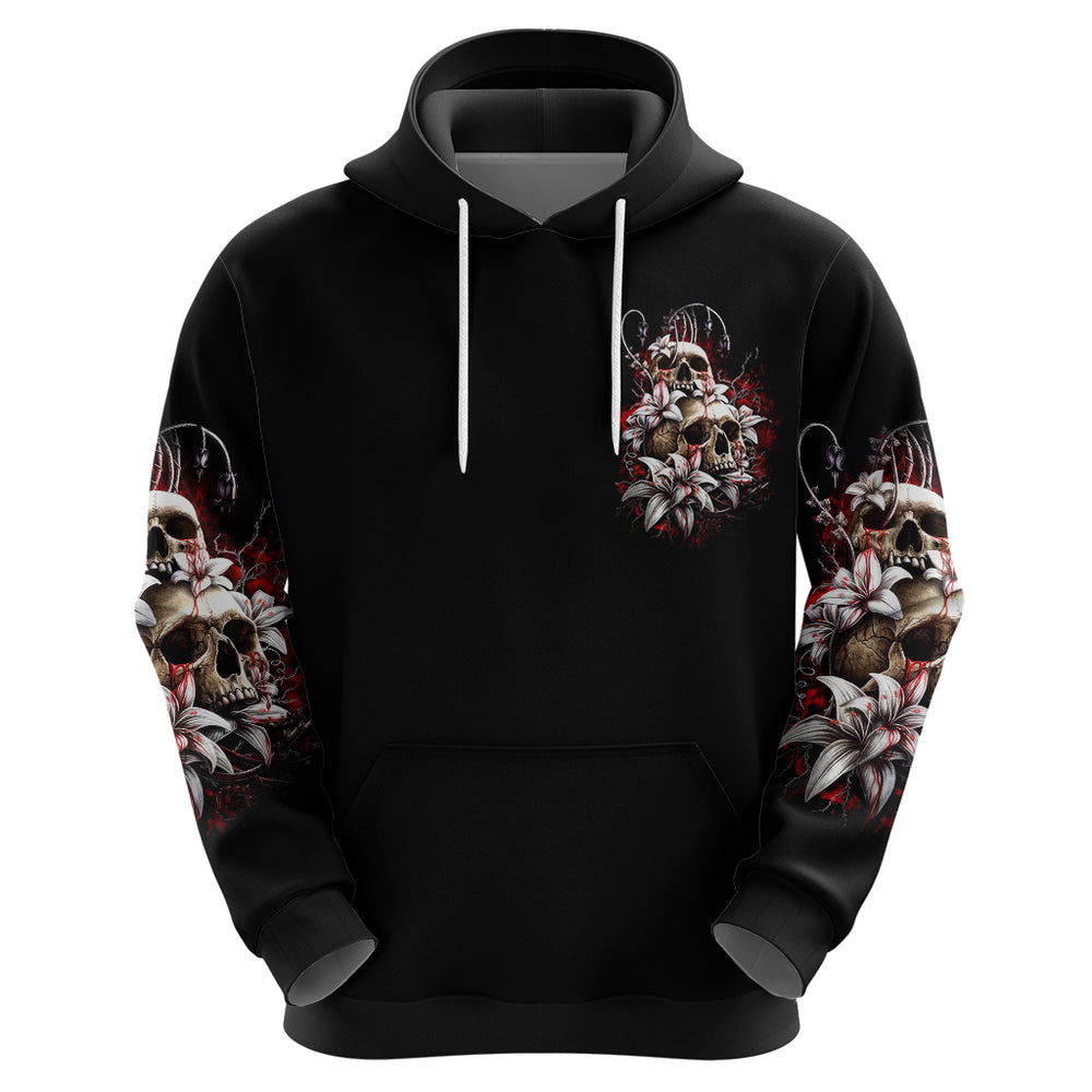 Blood Skull Hoodie I Hold A Angel And Crazy Lady It Your Choice DT01 Blood Skull Hoodie I Hold A Angel And Crazy Lady It Your Choice DT01