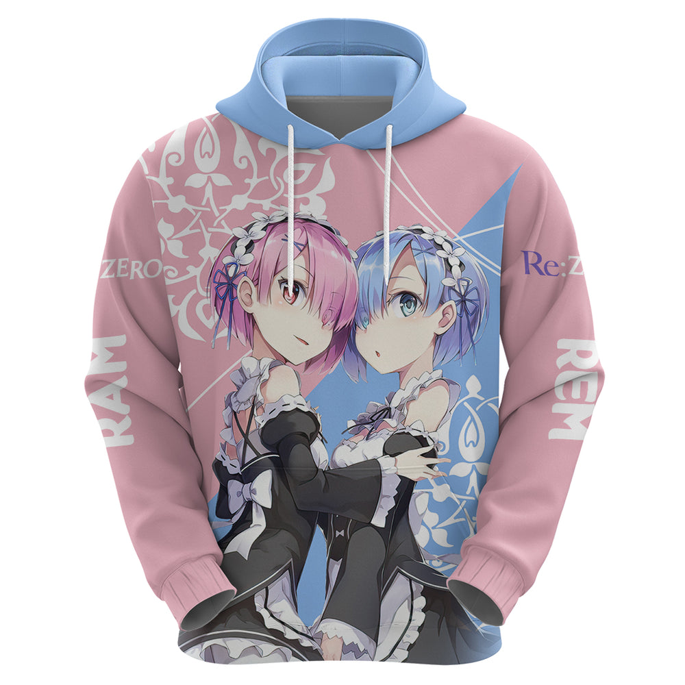 Rem Ram Hoodie Re Zero Rem Ram Hoodie Re Zero