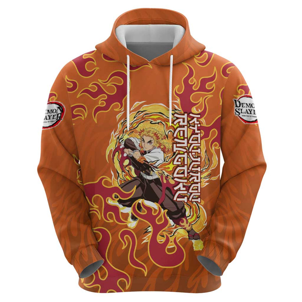 Rengoku Kyojuro Demon Slayer Hoodie Inferno Anime Flame Crest Style Rengoku Kyojuro Demon Slayer Hoodie Inferno Anime Flame Crest Style